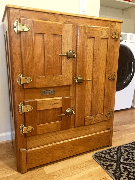 antique metal ice box parts|antique oak ice box refrigerator.